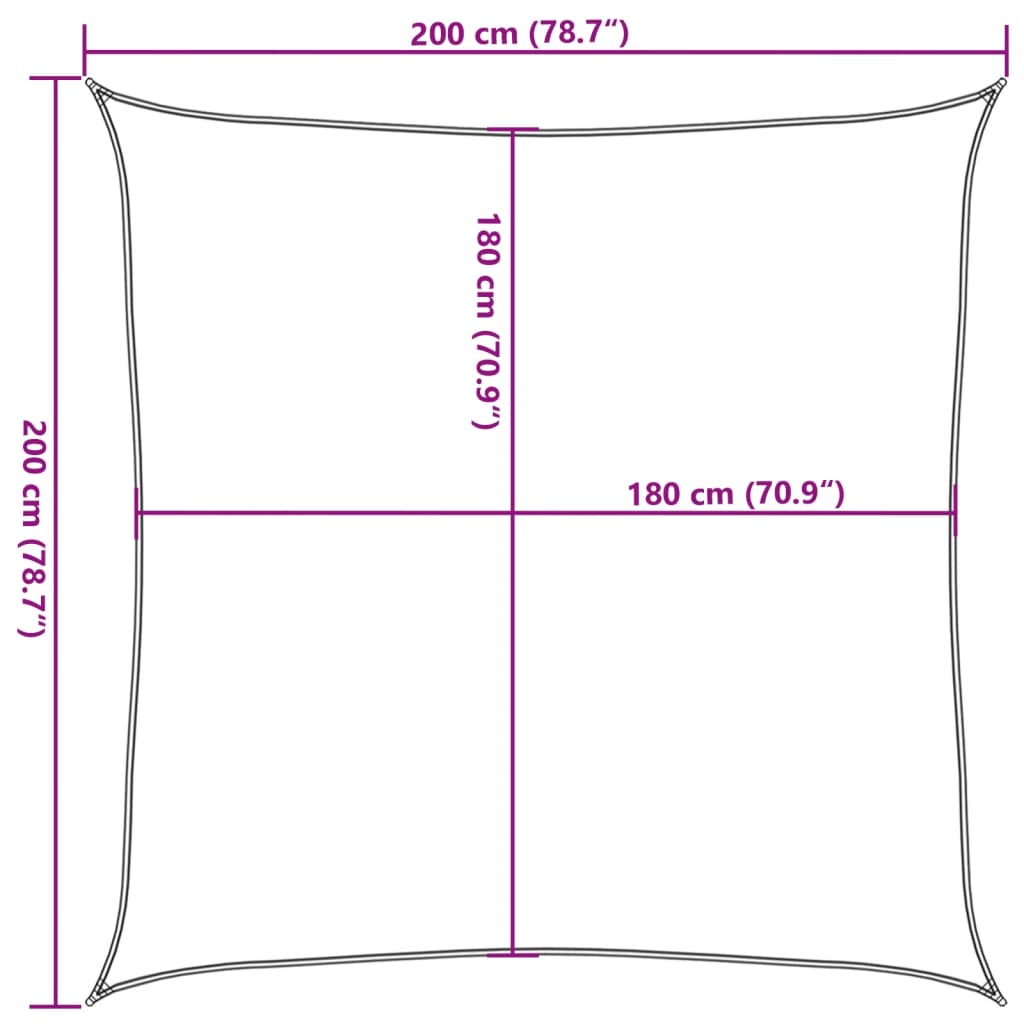 Vela Parasole 160 g/m² Nera 2x2 m in HDPE | homemem39