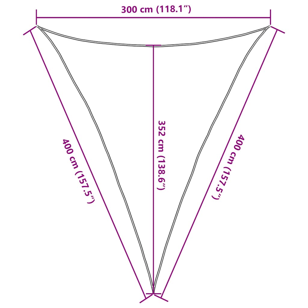 Vela Parasole 160 g/m² Triangolare Nero 4x5x5 m in HDPE