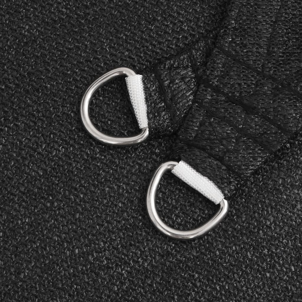 Sunshade Sail 160 g/m² Black 4x4x5.8 m in HDPE