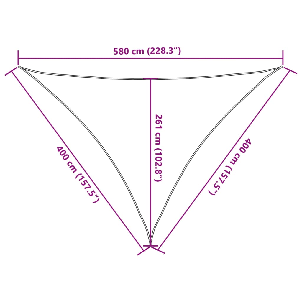 Sunshade Sail 160 g/m² Black 4x4x5.8 m in HDPE