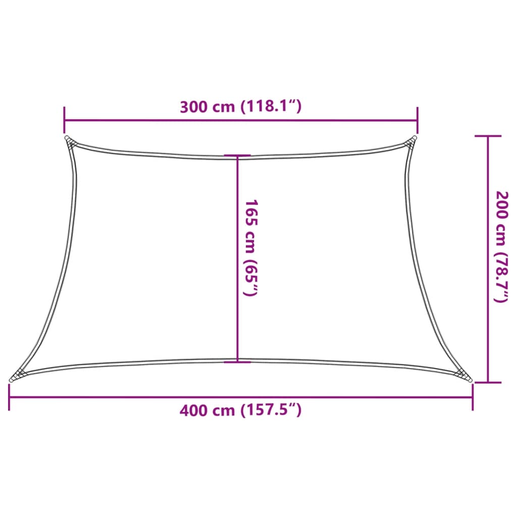 Vela Parasole 160 g/m² Nera 3/4x2 m in HDPE | homemem39