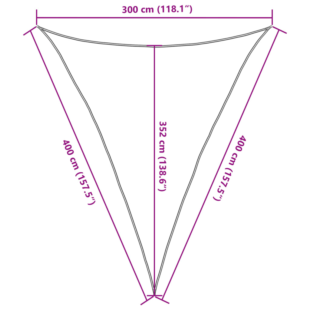 Vela Parasole 160 g/m² Marrone 3x4x4 m in HDPE