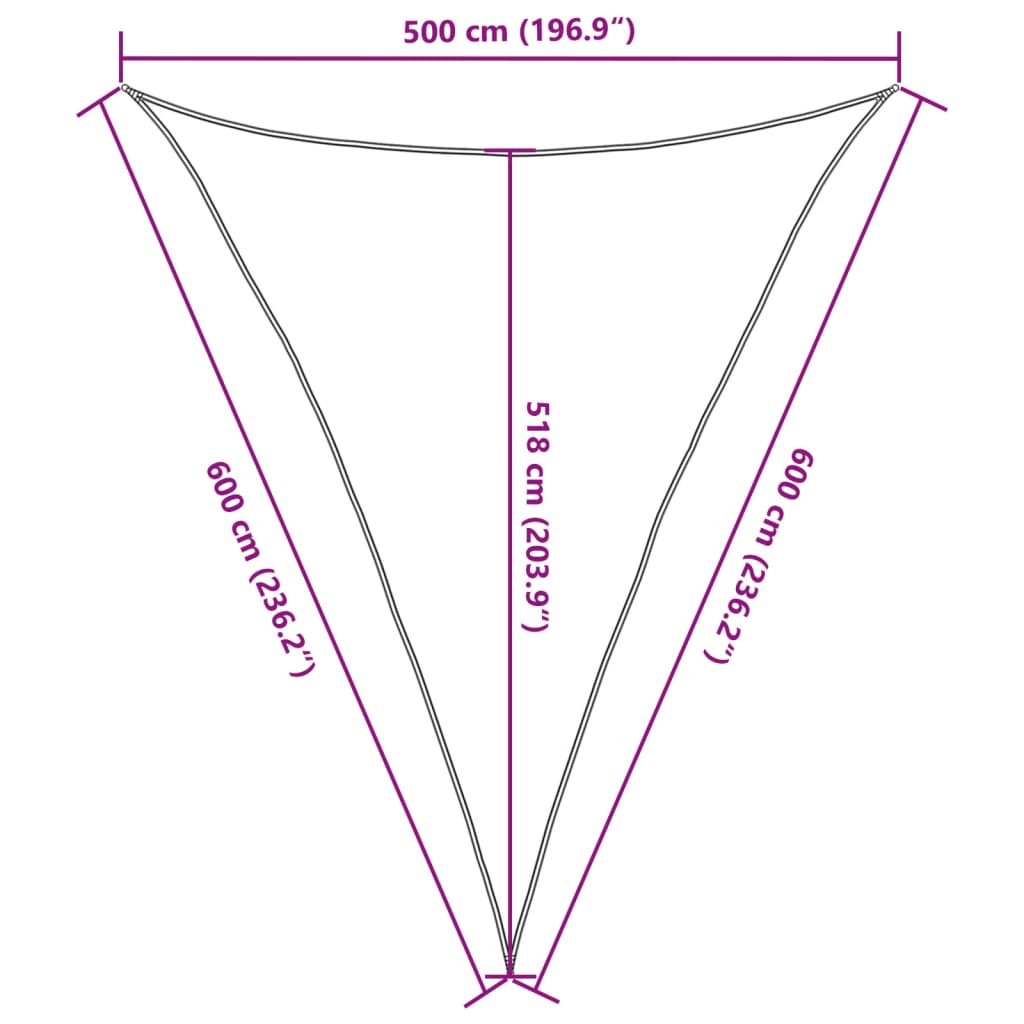 Vela Parasole 160 g/m² Marrone 5x6x6 m in HDPE | homemem39