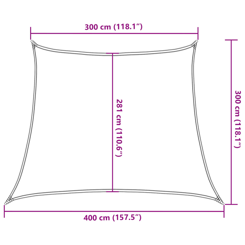 Vela Parasole 160 g/m² Marrone 3/4x3 m in HDPE | homemem39