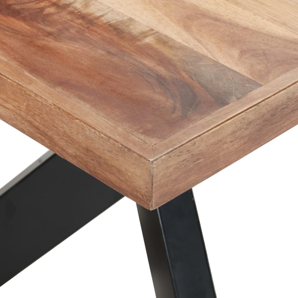 Tavolo da Pranzo 180x90x75 cm Legno Massello con Finitura Ambra - homemem39