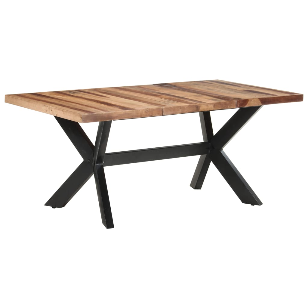 Tavolo da Pranzo 180x90x75 cm Legno Massello con Finitura Ambra - homemem39