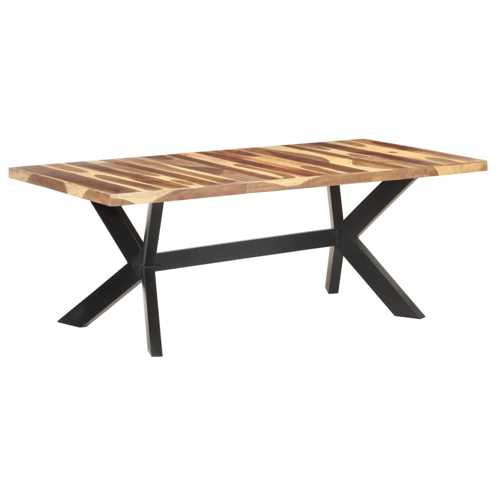 Tavolo da Pranzo 200x100x75cm Legno Massello con Finitura Ambra - homemem39