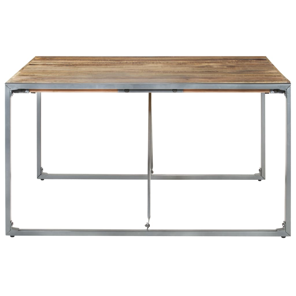 Tavolo da Pranzo 140x140x75 cm in Legno di Mango Grezzo - homemem39