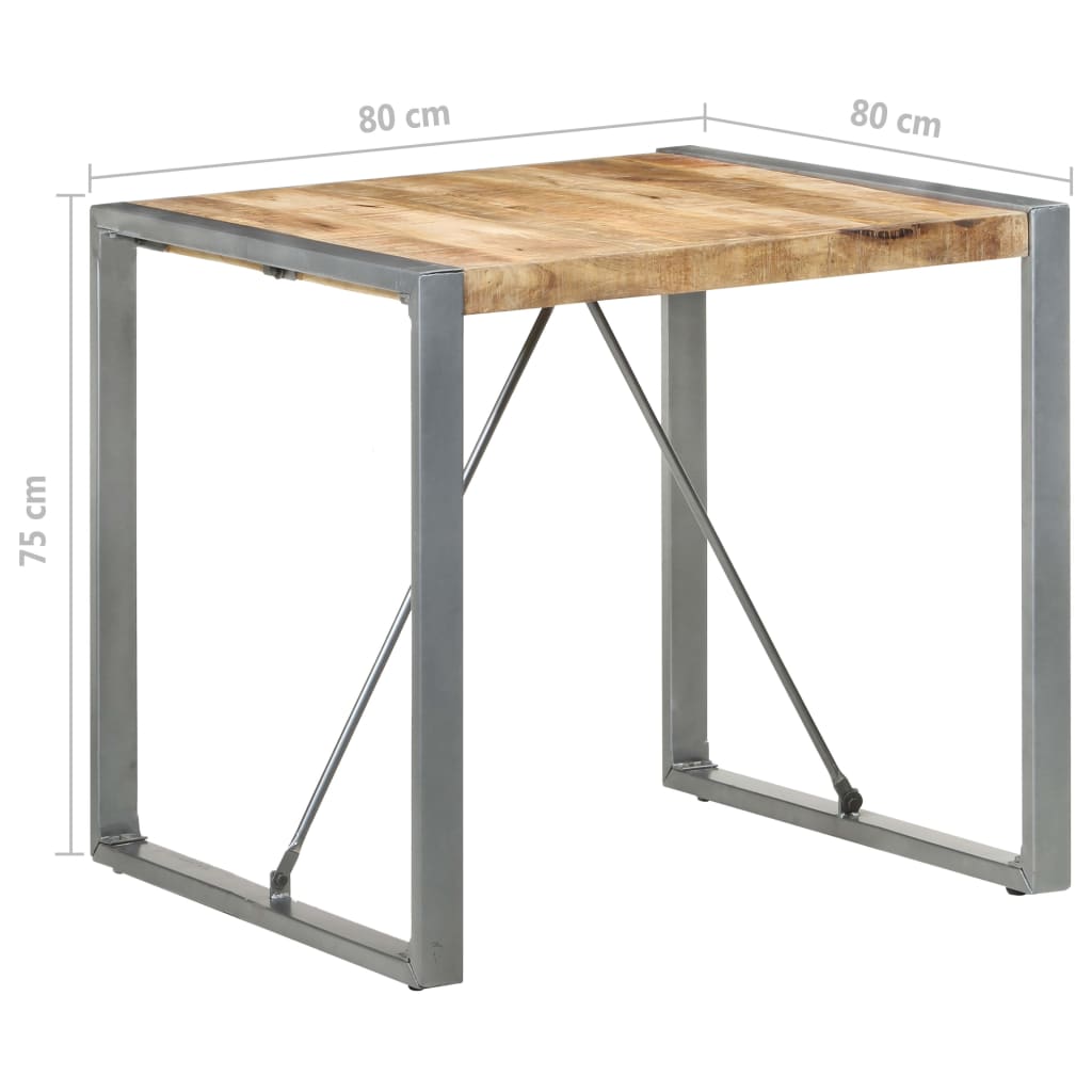 Tavolo da Pranzo 80x80x75 cm in Legno di Mango Grezzo - homemem39