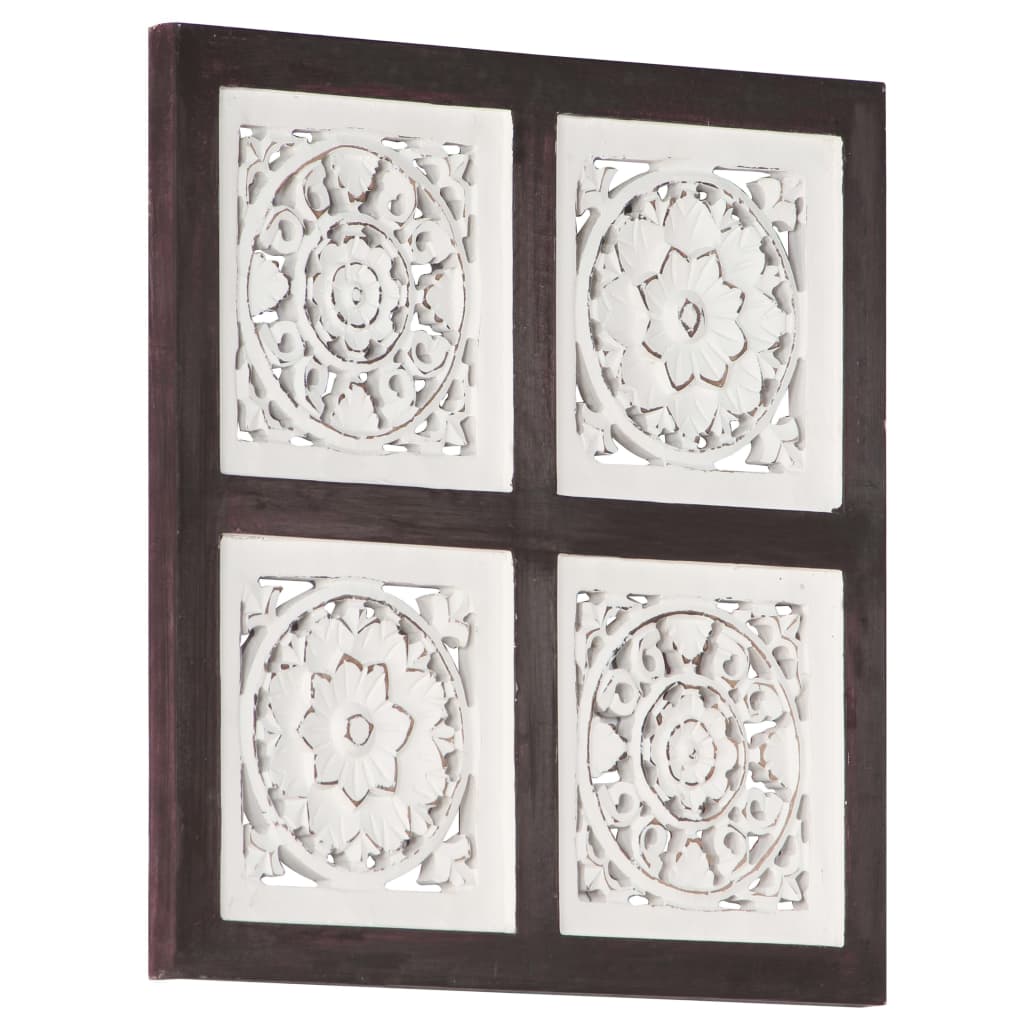 Pannello Murale Intagliato MDF 40x40x1,5 cm Marrone e Bianco - homemem39
