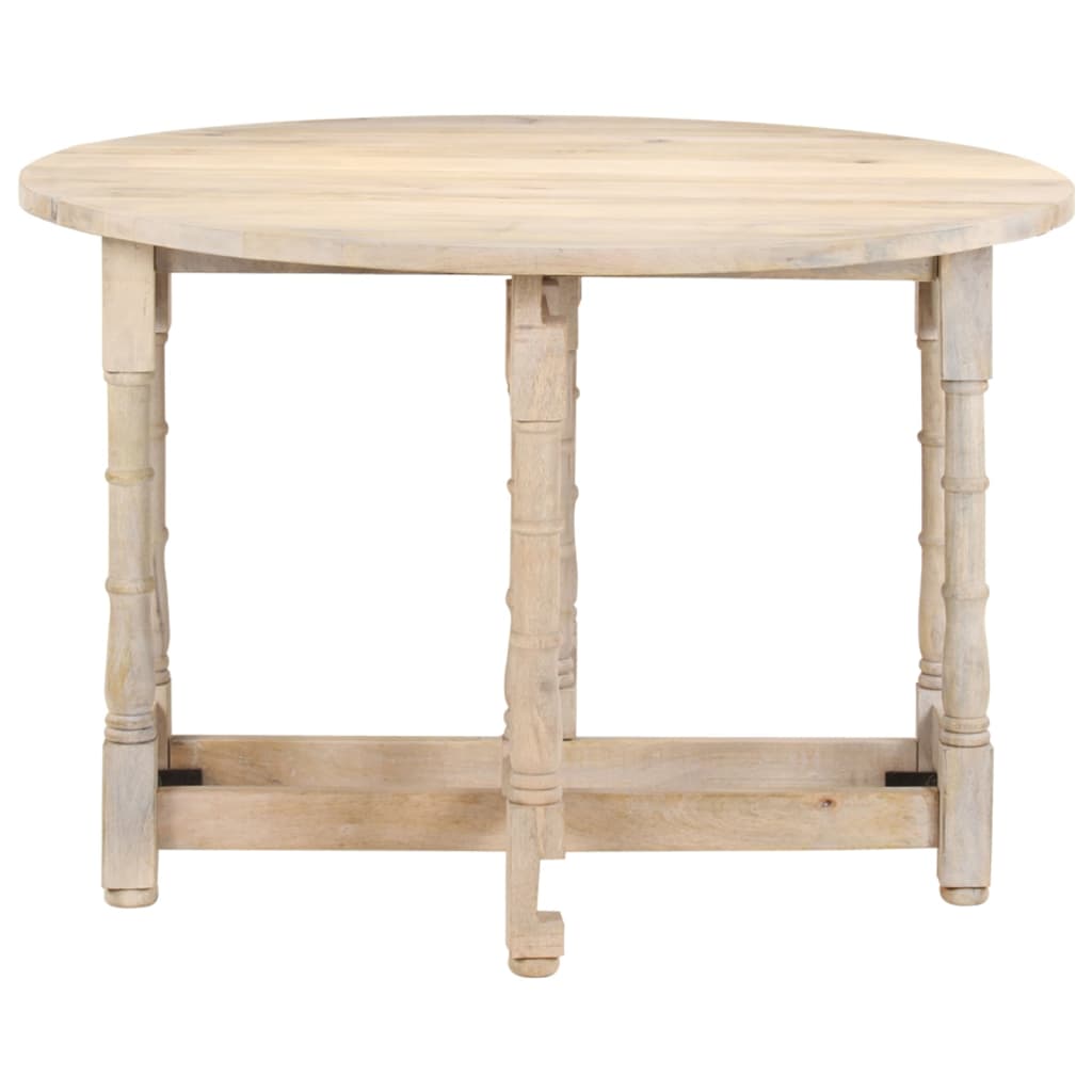 Tavolo da Pranzo Rotondo 110x76 cm in Legno Massello di Mango - homemem39