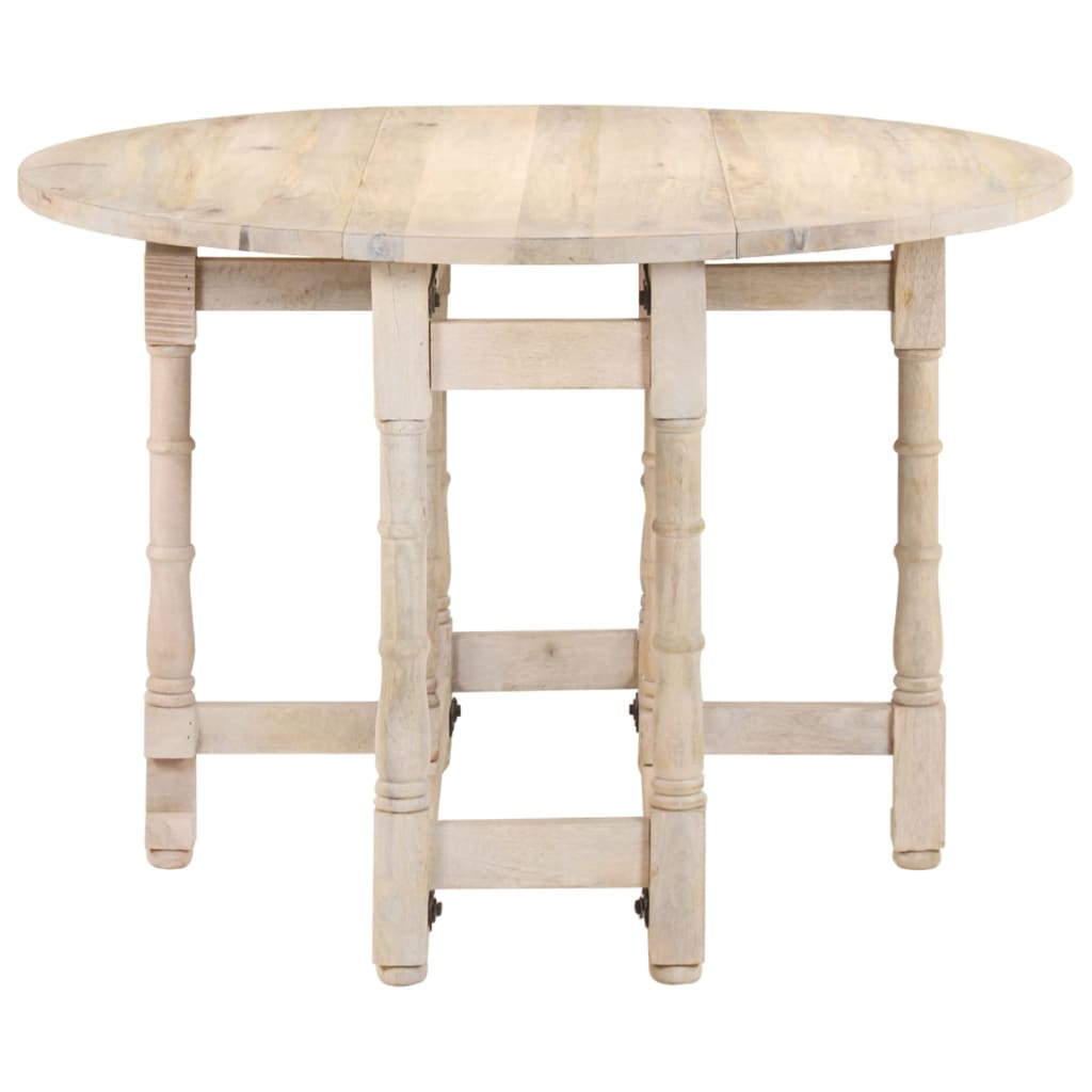 Tavolo da Pranzo Rotondo 110x76 cm in Legno Massello di Mango - homemem39