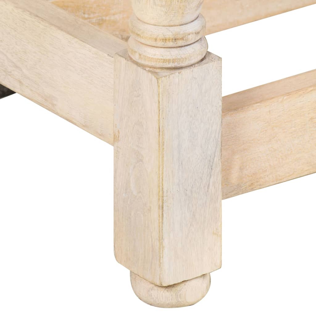 Tavolo da Pranzo Rotondo 110x76 cm in Legno Massello di Mango - homemem39