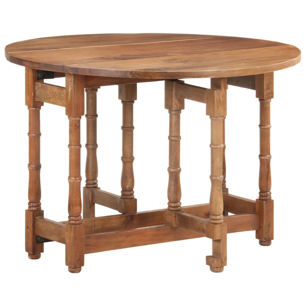 Tavolo da Pranzo Rotondo 110x76 cm in Legno Massello di Mango - homemem39