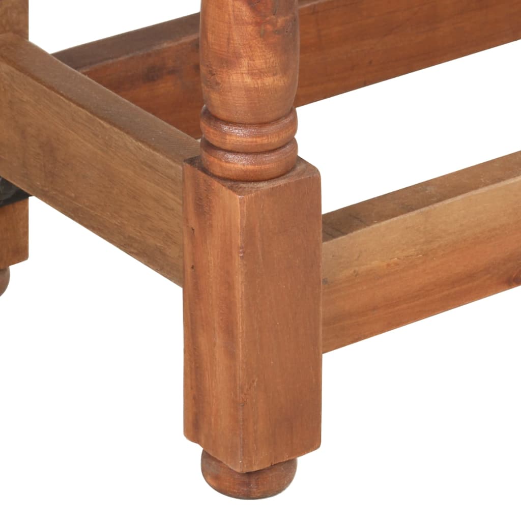 Tavolo da Pranzo Rotondo 110x76 cm in Legno Massello di Mango - homemem39