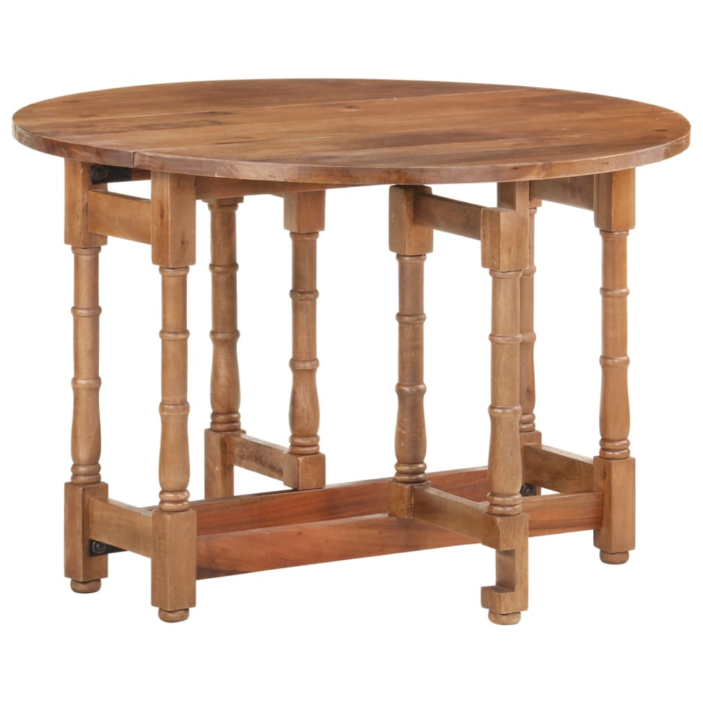 Tavolo da Pranzo Rotondo 110x76 cm in Legno Massello di Mango - homemem39