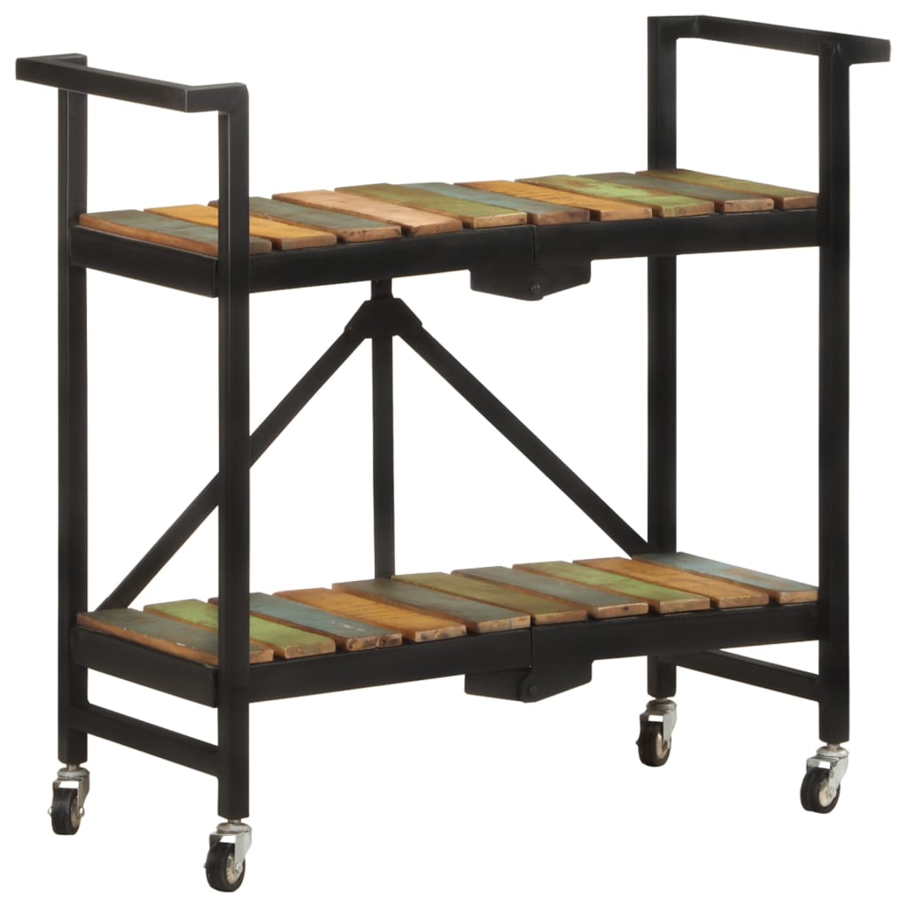 Carrello da Cucina 87x36x81 cm in Legno Massello di Recupero - homemem39