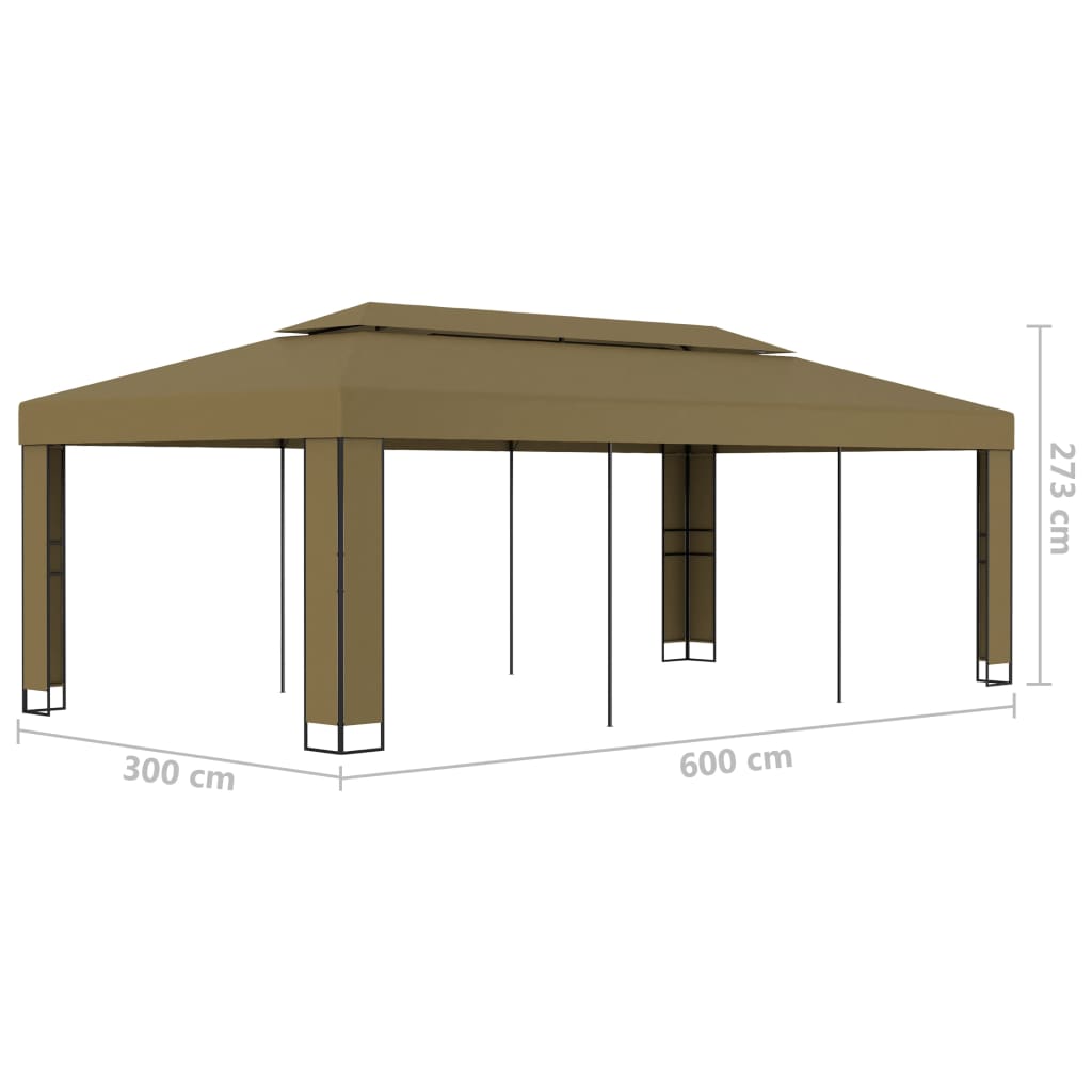 Gazebo con Tetto Doppio 3x6 m Grigio Talpa 180 g/m² | homemem39