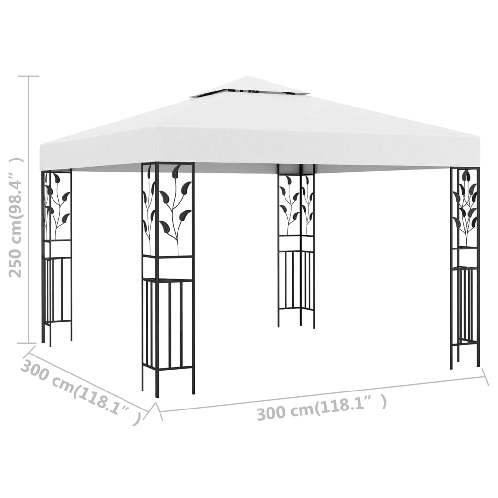 Gazebo 3x3 m Bianco 180 g/m² | homemem39