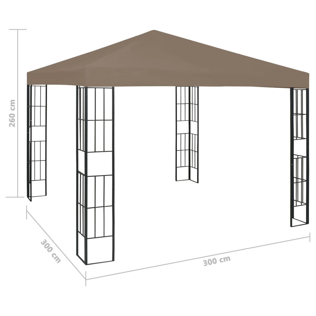 Gazebo 3x3 m Grigio Talpa | homemem39