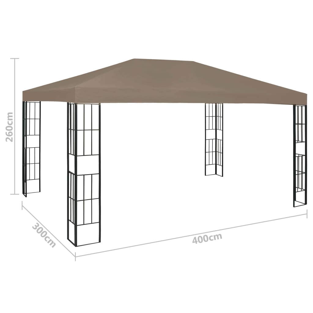 Gazebo 4x3 m Grigio Talpa | homemem39