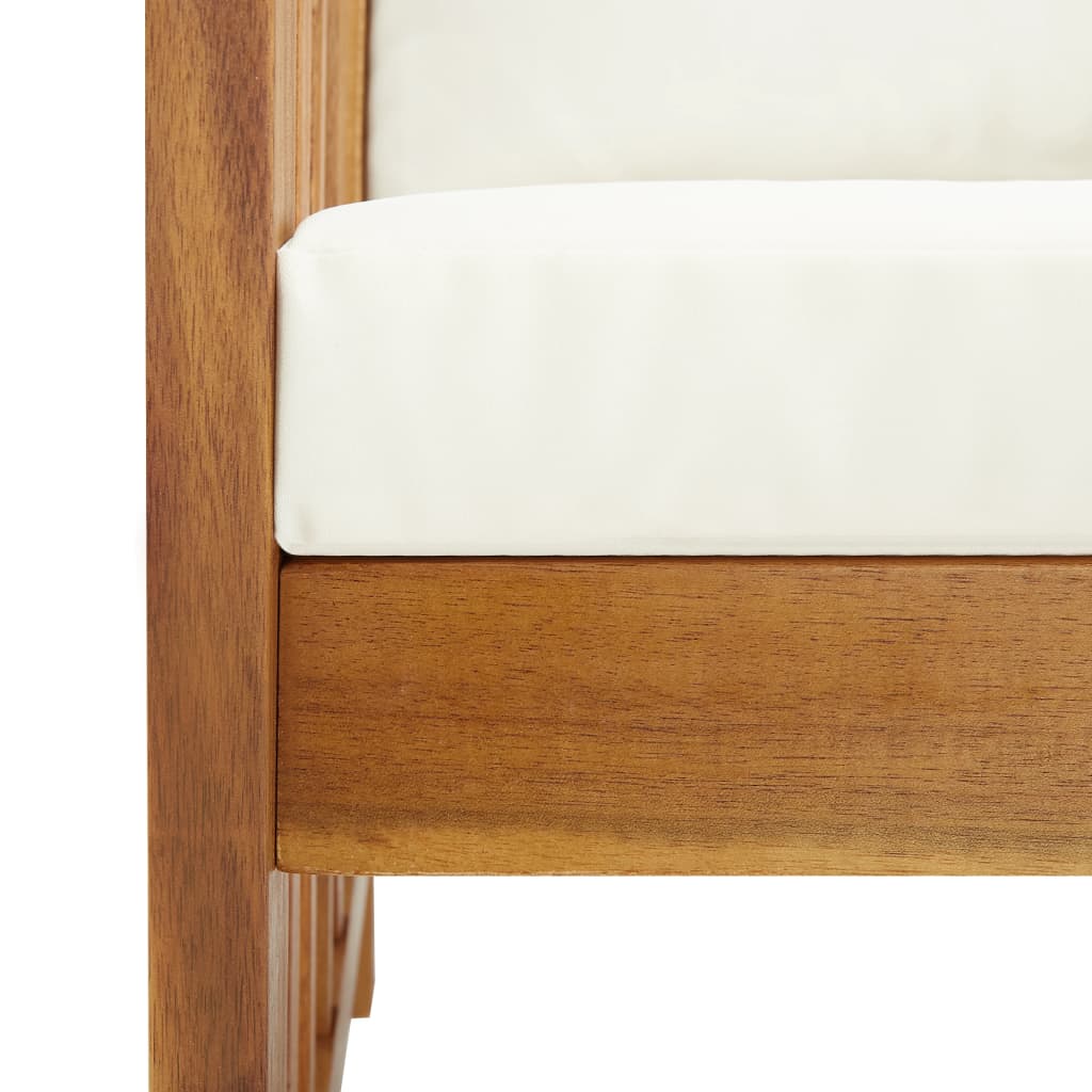 Panca da Giardino con Cuscini 119 cm in Massello Acacia - homemem39