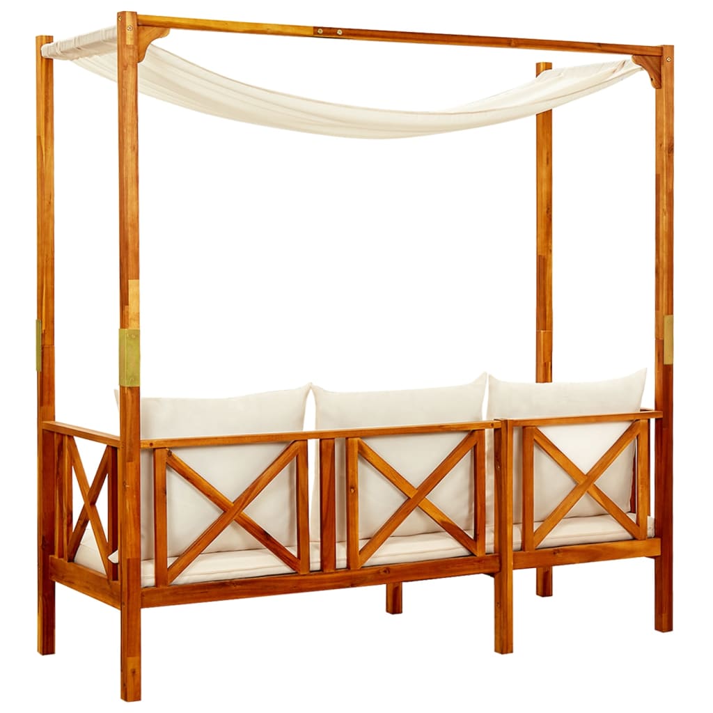 Panchina da Giardino con Baldacchino Legno Massello di Acacia - homemem39