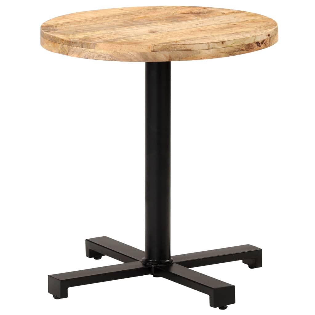Tavolino da Bistrot Rotondo Ø70x75 cm in Legno di Mango Grezzo | homemem39