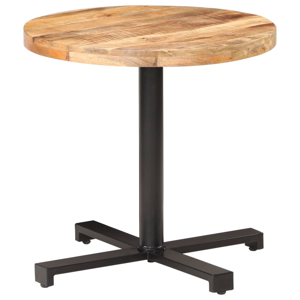 Tavolino da Bistrot Rotondo Ø80x75 cm in Legno di Mango Grezzo - homemem39