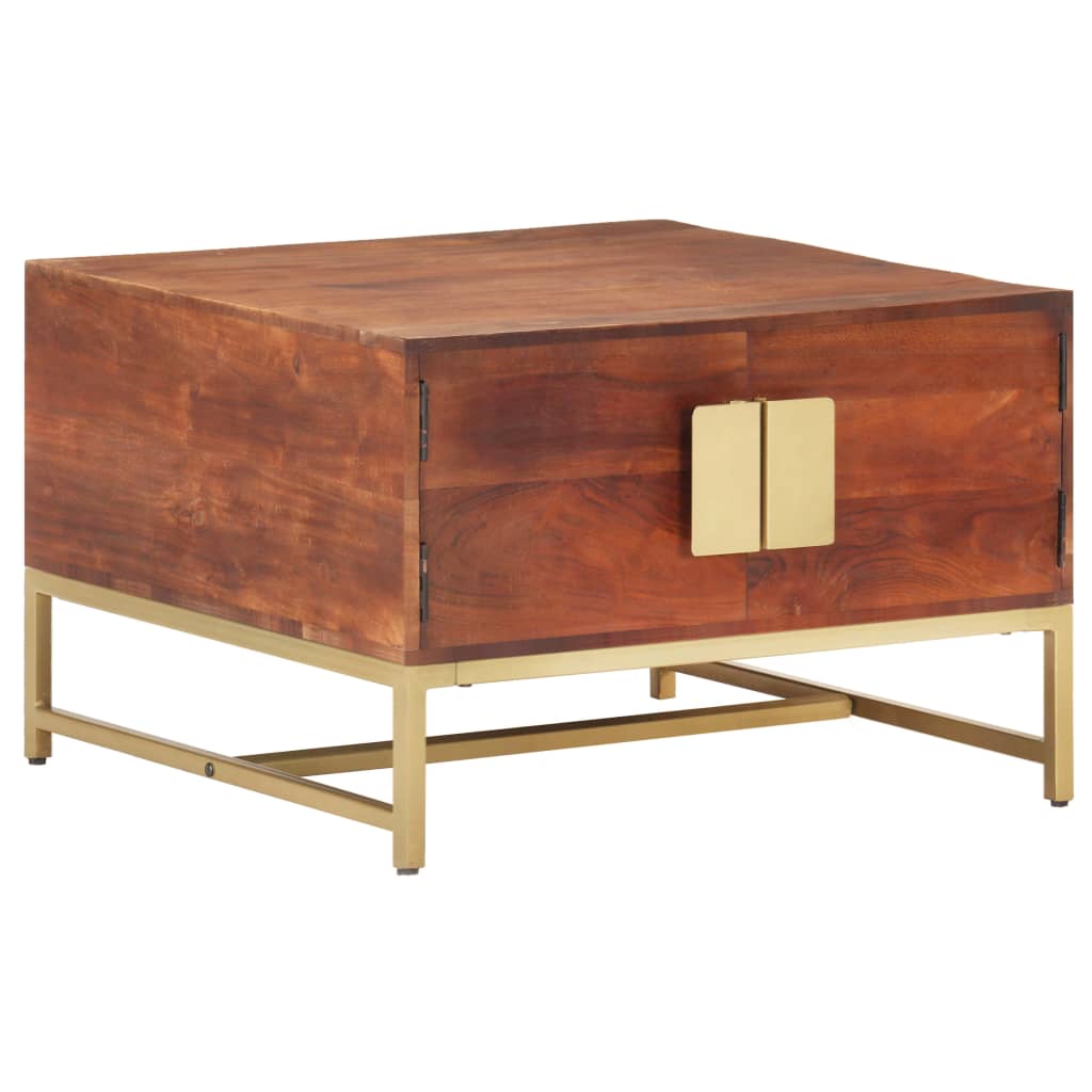 Tavolino Salotto Marrone ambra 67x67x45cm Legno Massello Acacia | homemem39