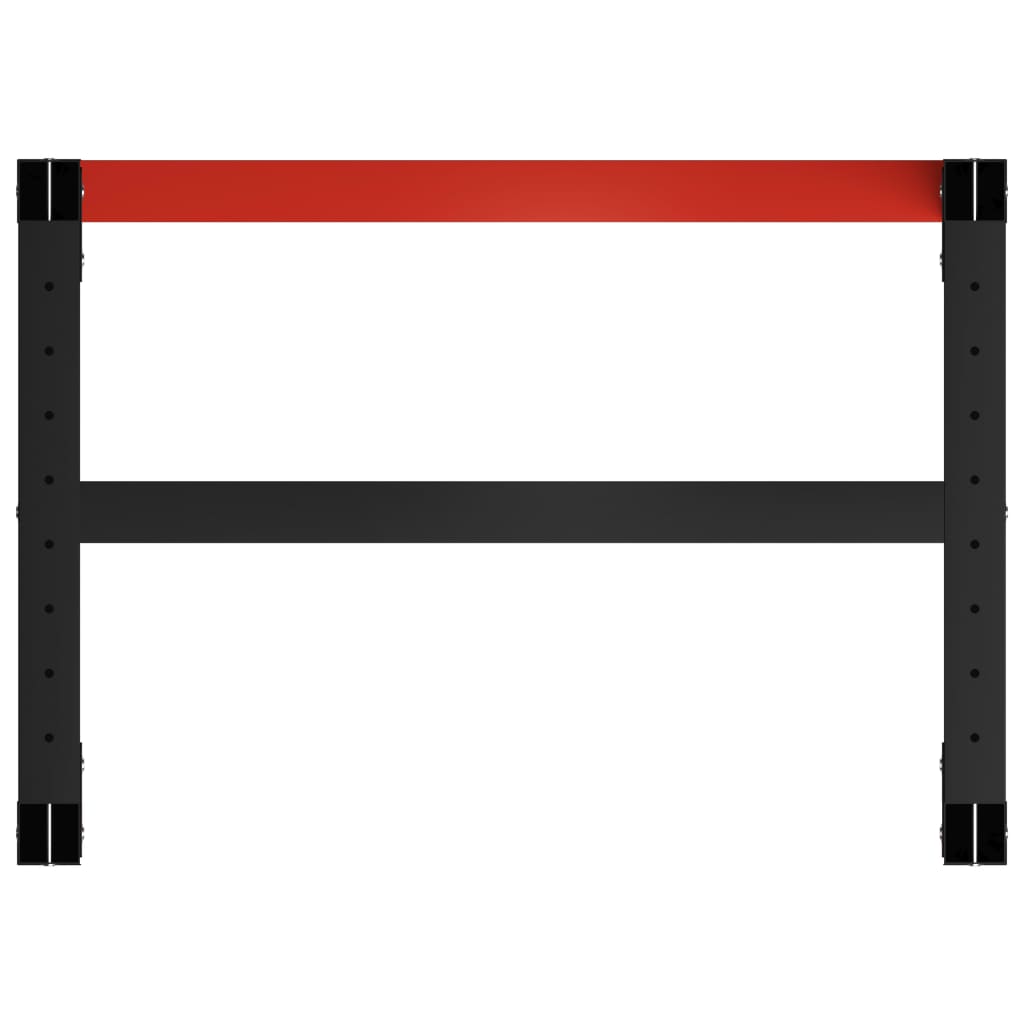 Telaio per Banco da Lavoro in Metallo 80x57x79 cm Nero e Rosso