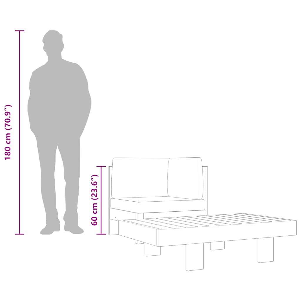 Set Divani Giardino 2 pz con Cuscini Grigio Scuro Legno Acacia