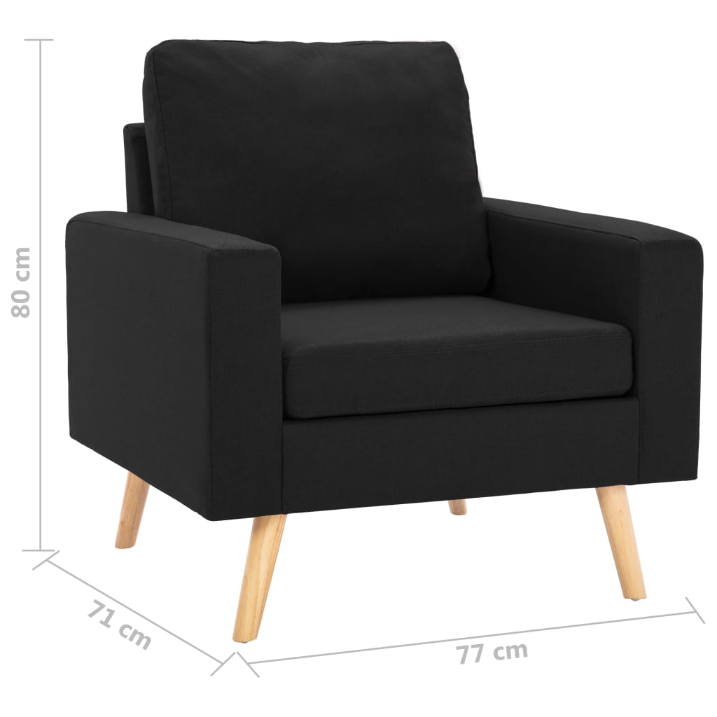 Set Divani 2 pz in Tessuto Nero | homemem39
