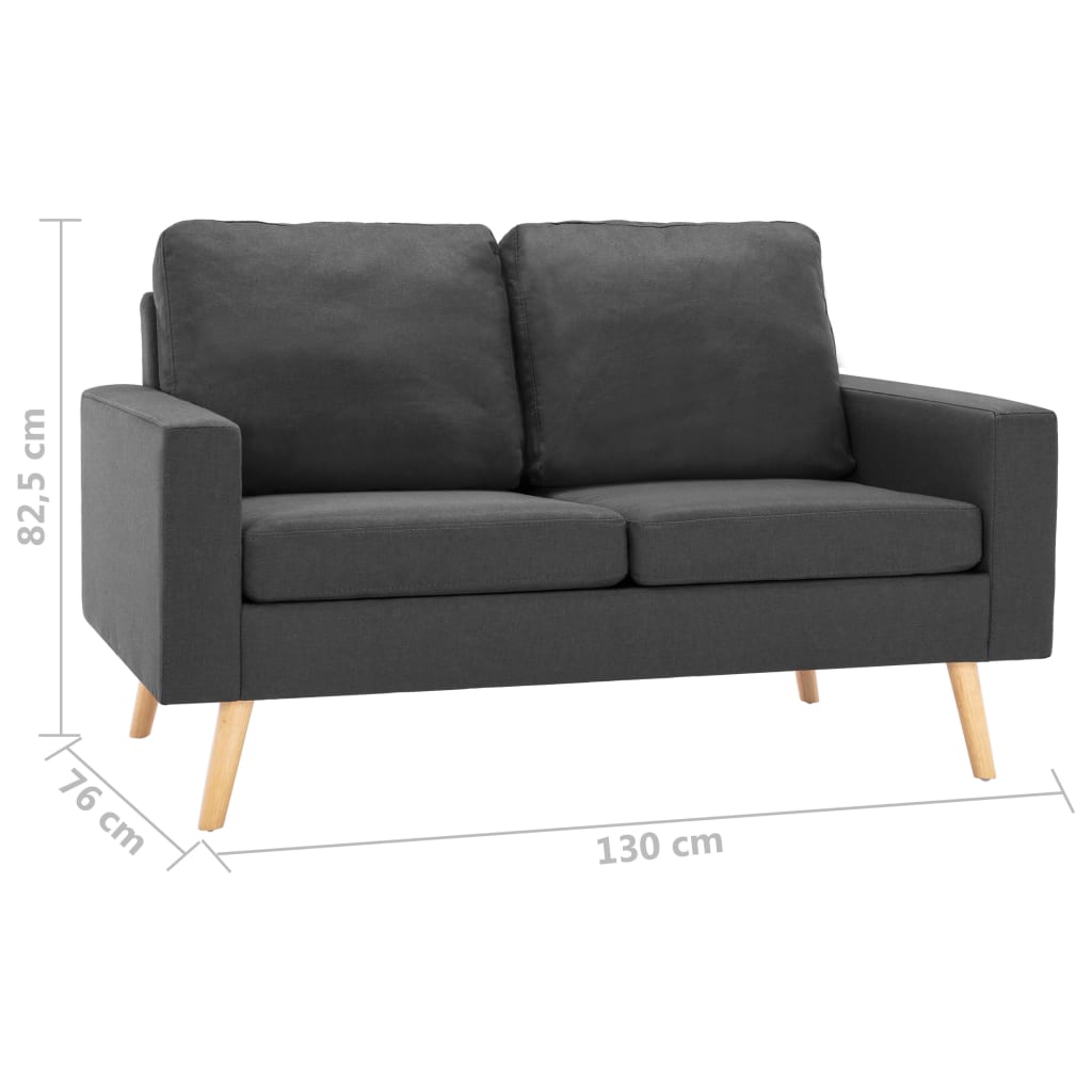 Set Divani 2 pz in Tessuto Grigio Scuro