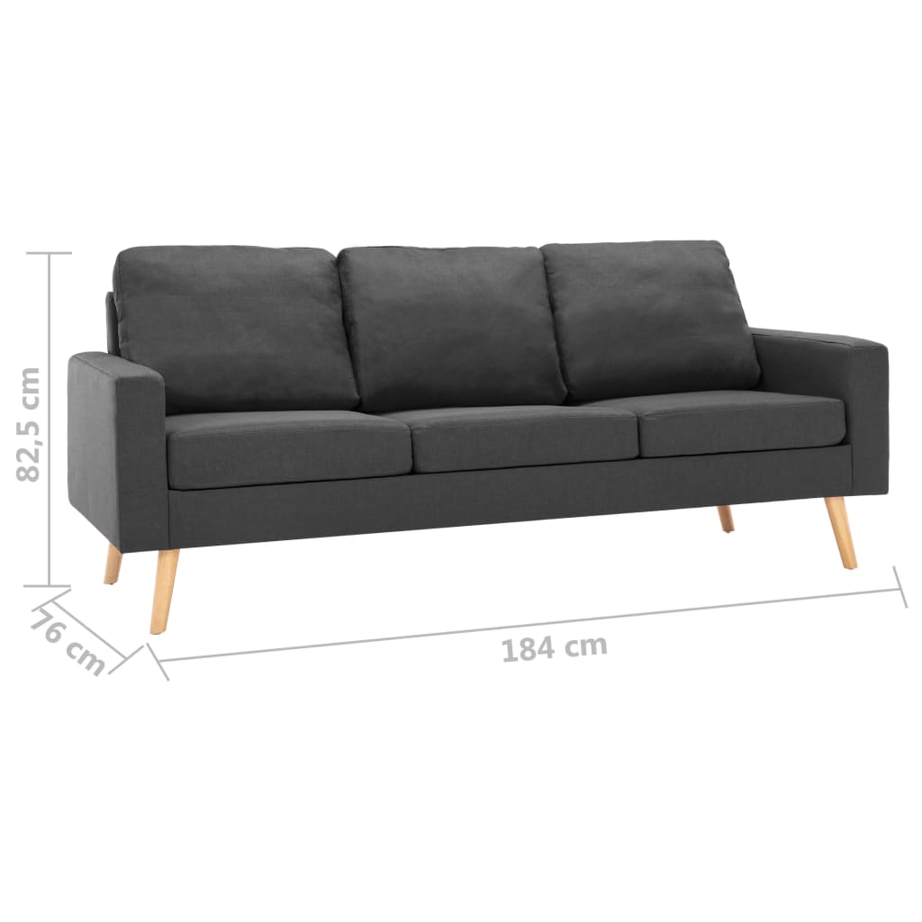 Set Divani 2 pz in Tessuto Grigio Scuro