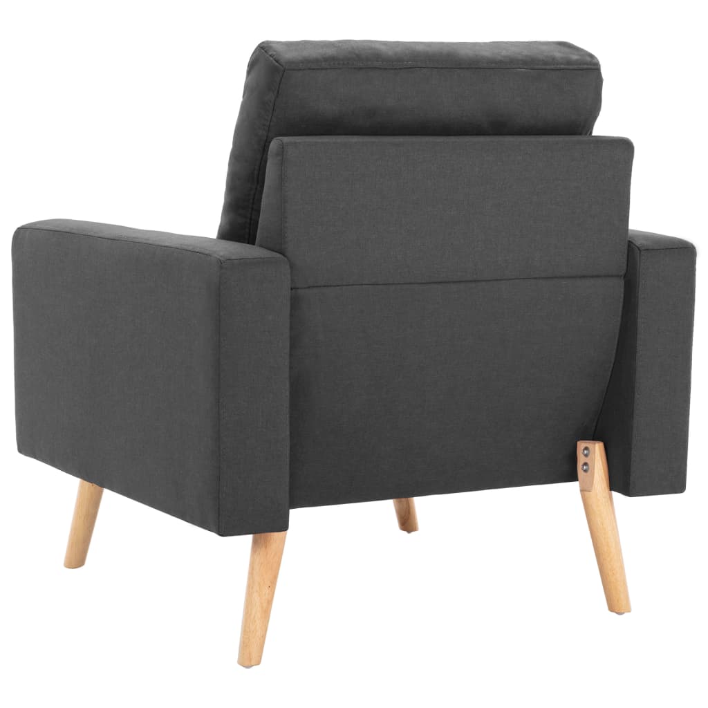 Set di Divani 3 pz in Tessuto Grigio Scuro