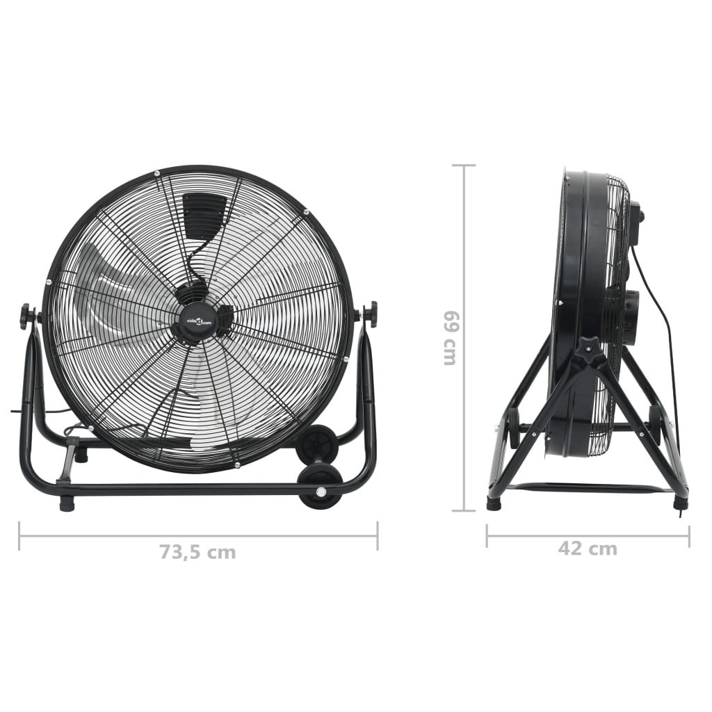 Ventilatore a Tamburo Industriale 60 cm 172,5 W Nero | homemem39