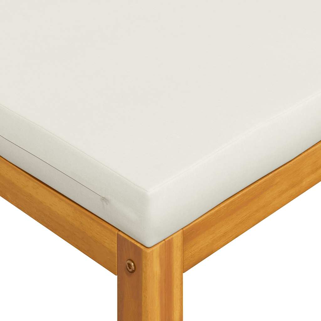 Set Divani da Giardino 2 pz con Cuscini Bianco Crema in Acacia | homemem39