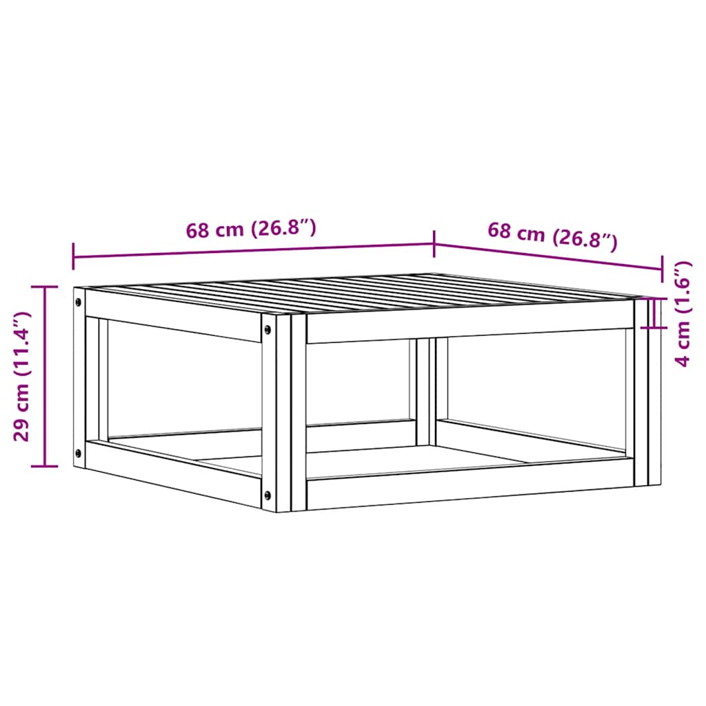 Tavolino da Caffè 68x68x29 cm in Legno Massello di Acacia | homemem39