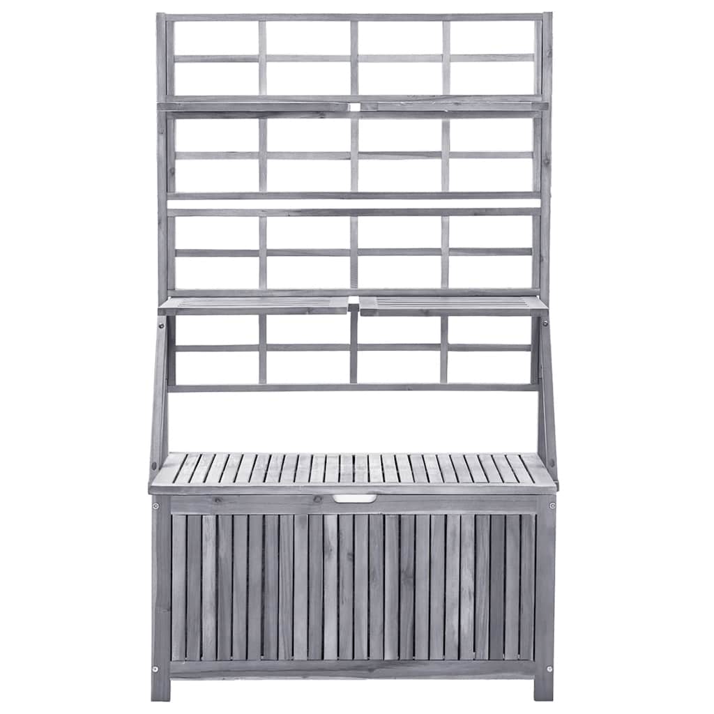Contenitore con Traliccio Grigio 99x55x160 cm in Legno Acacia - homemem39
