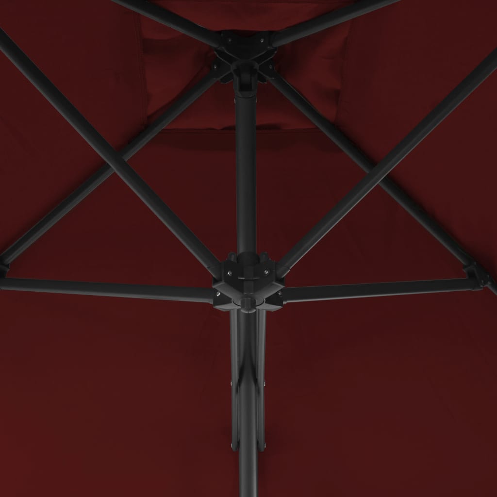 Ombrellone con Palo in Acciaio Rosso Bordò 300x230 cm - homemem39