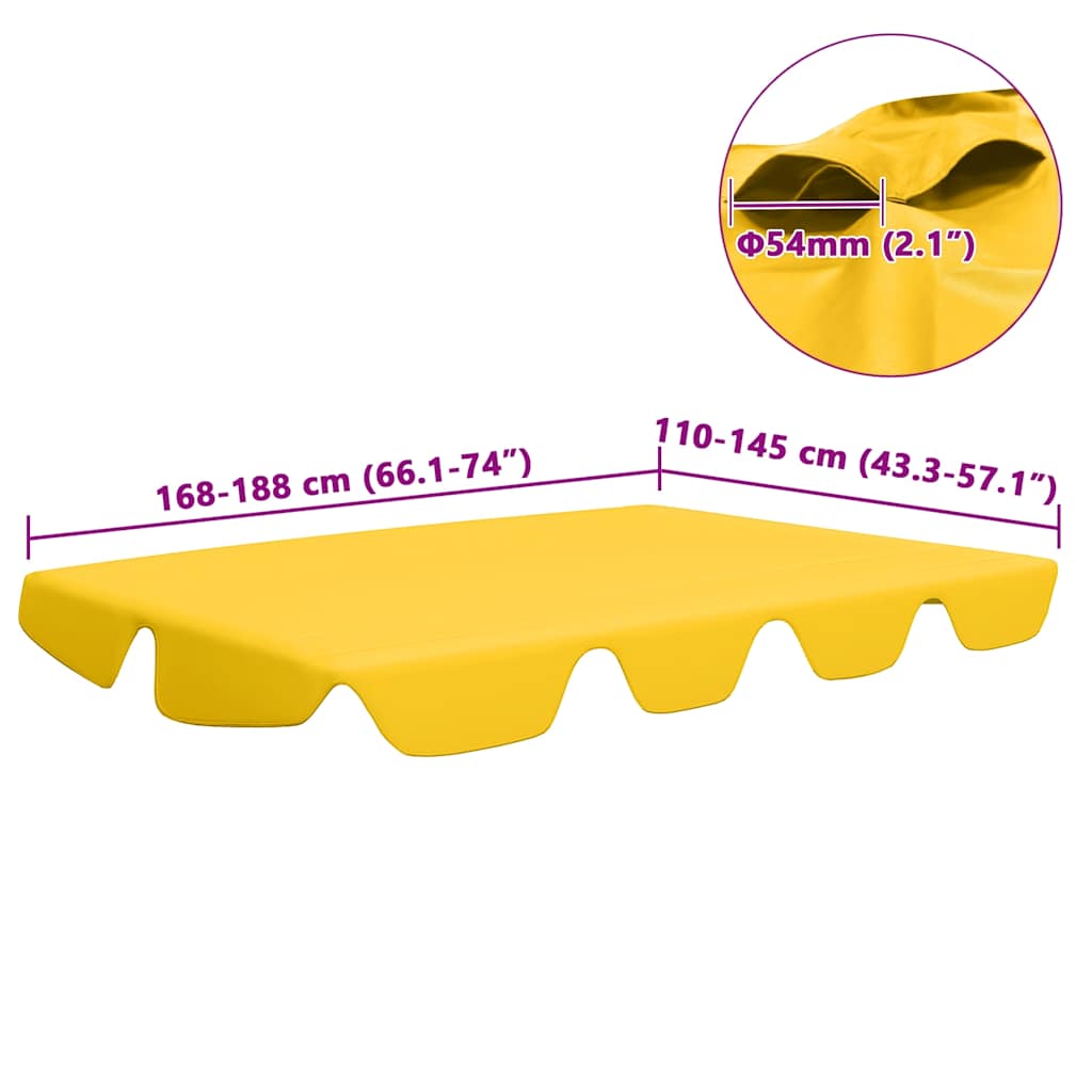 Baldacchino per Dondolo Giardino Giallo 188/168x145/110 cm - homemem39