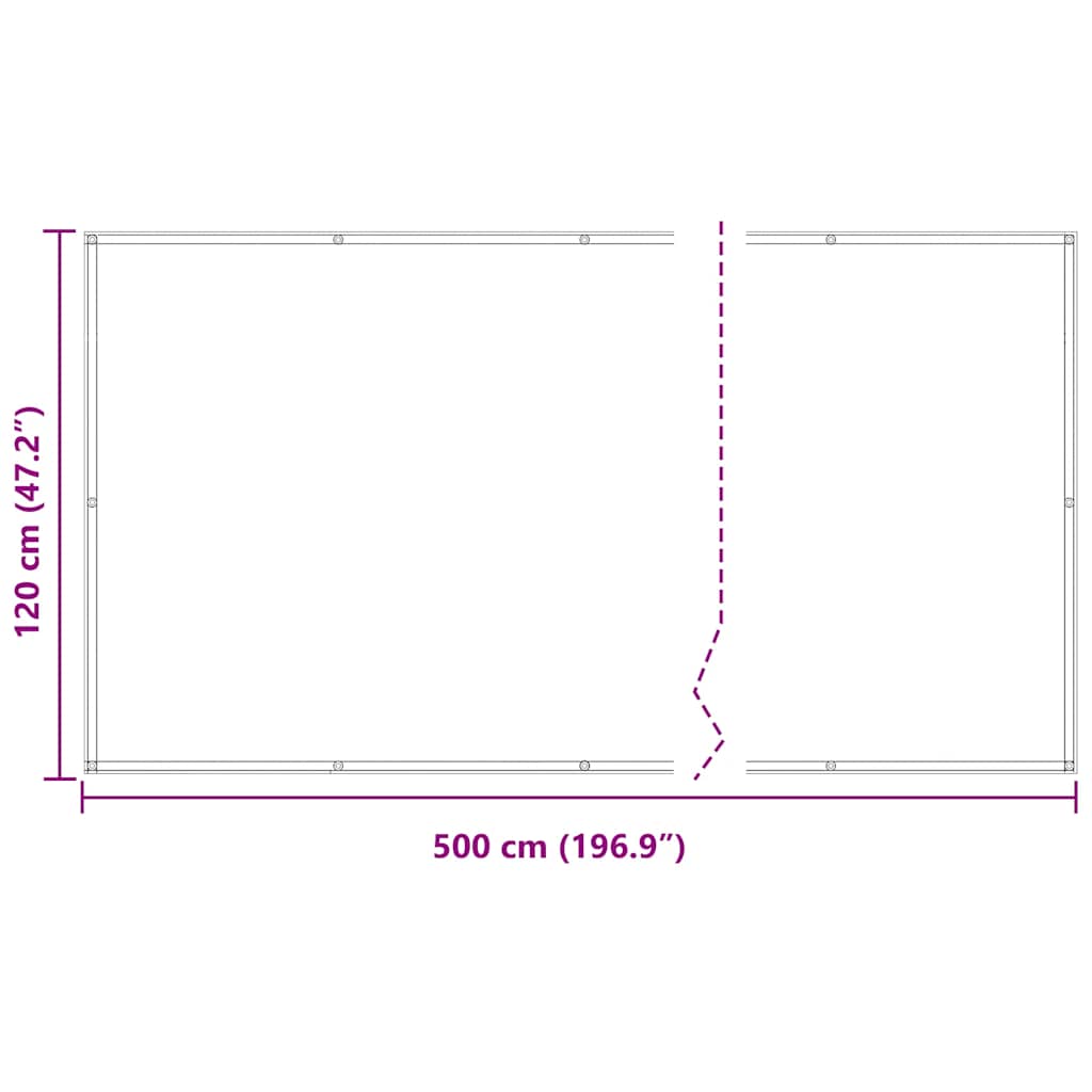 Paravento Balcone Antracite 120x500 cm Tessuto Oxford | homemem39