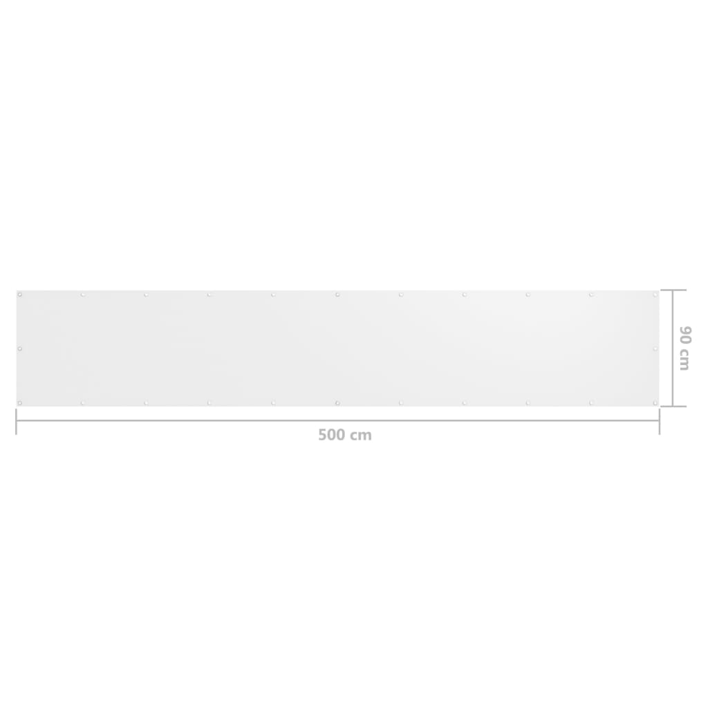 Paravento da Balcone Bianco 90x500 cm in Tessuto Oxford - homemem39