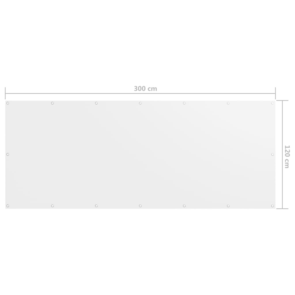 Paravento Balcone Bianco 120x300 cm Tessuto Oxford | homemem39