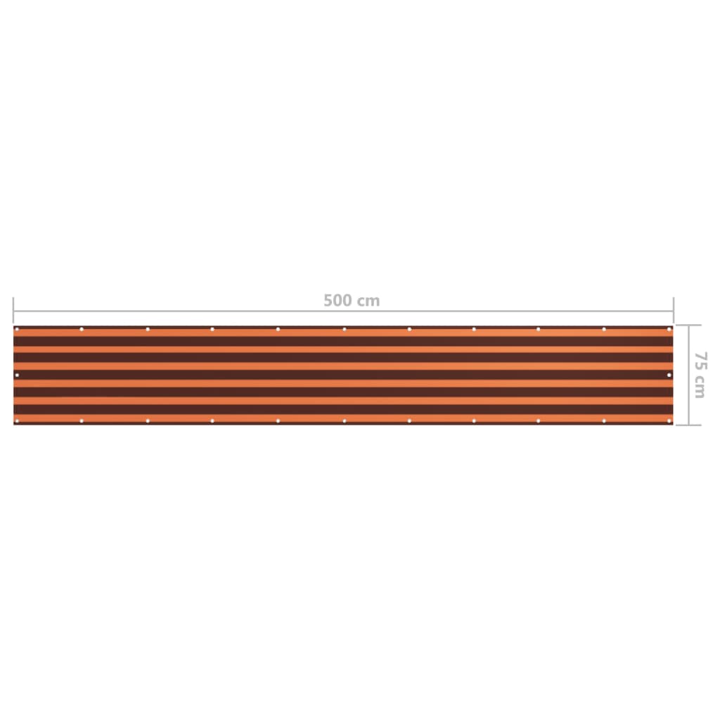 Paravento Balcone Arancione e Marrone 75x500 cm Tessuto Oxford - homemem39