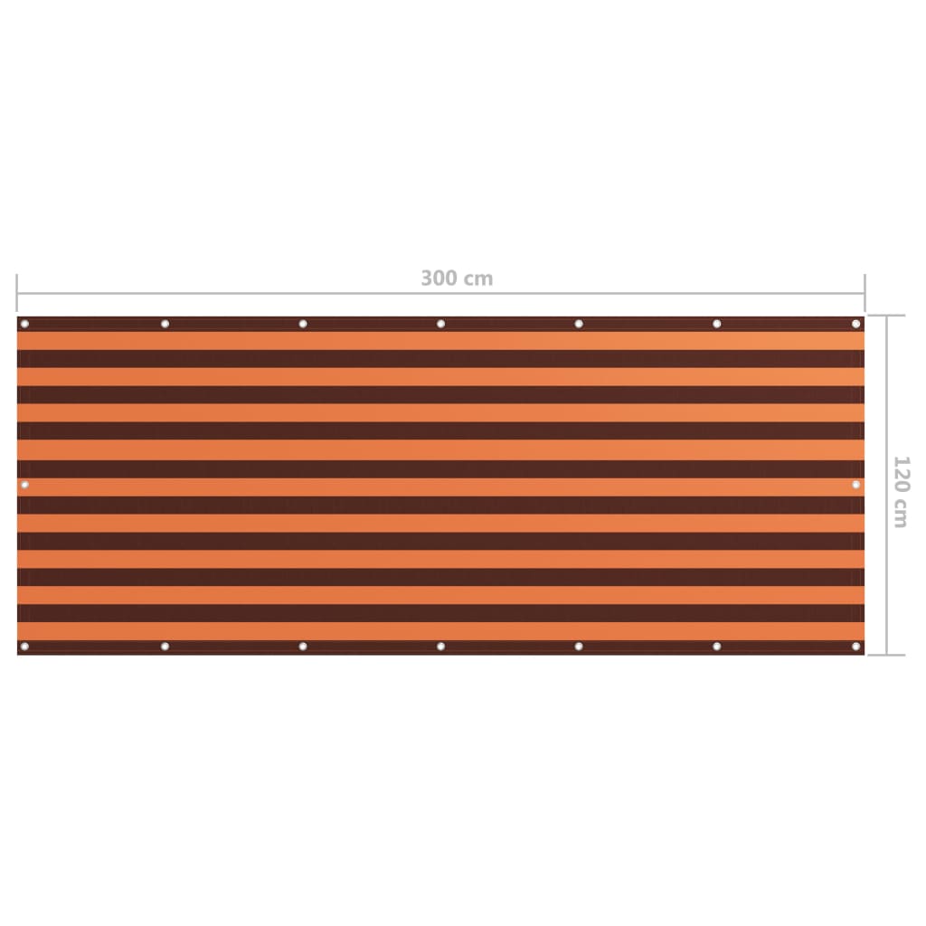 Paravento Balcone Arancione e Marrone 120x300 cm Tessuto Oxford | homemem39