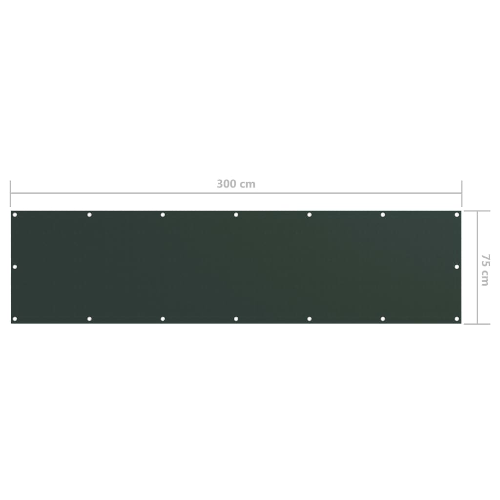 Paravento da Balcone Verde Scuro 75x300 cm Tessuto Oxford | homemem39