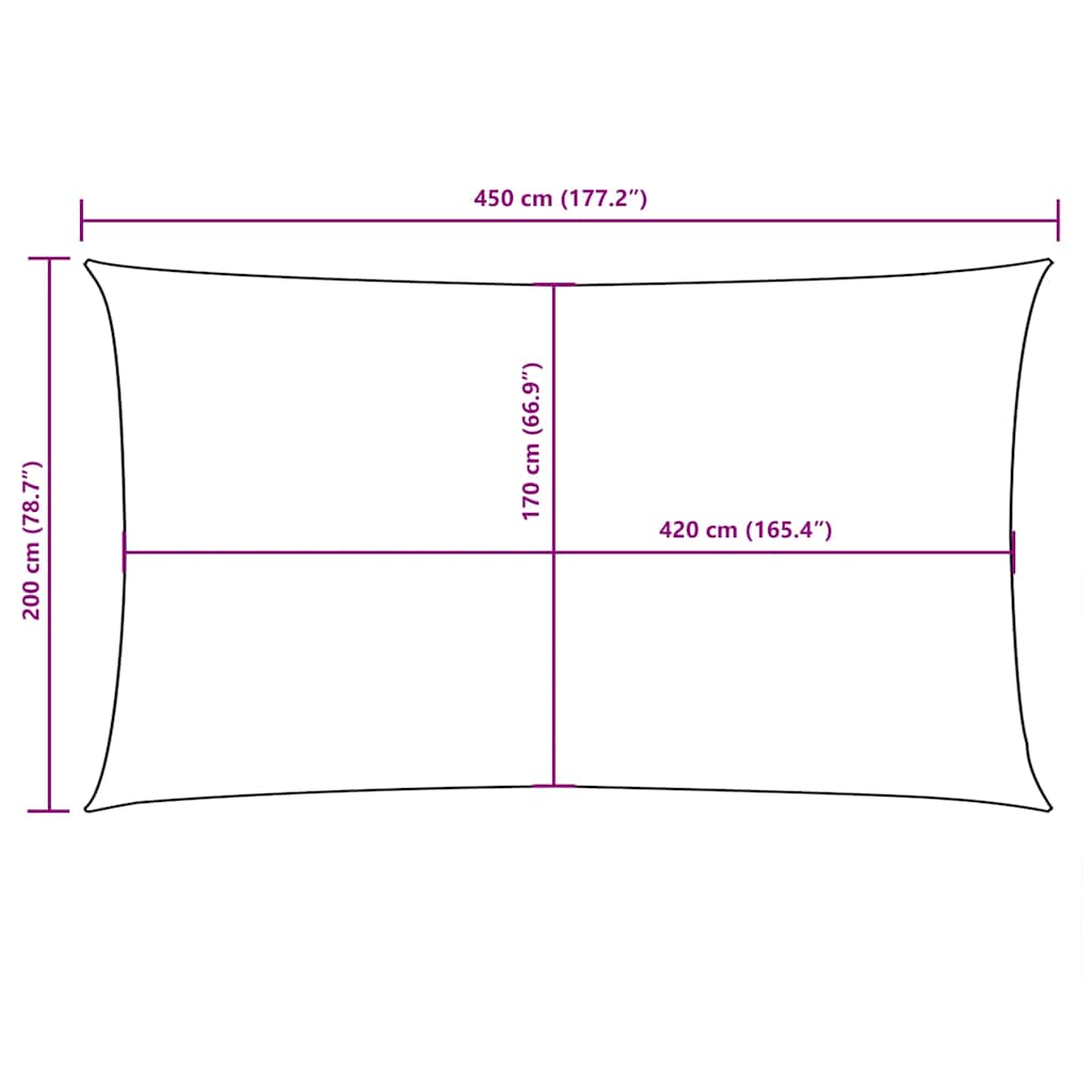 Parasole a Vela Oxford Rettangolare 2x4,5 m Antracite | homemem39