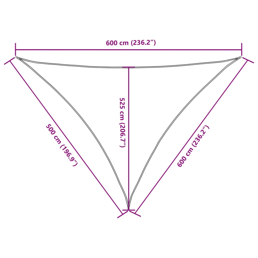 Parasole a Vela Oxford Triangolare 5x6x6 m Antracite | homemem39